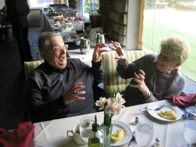 "Taking pictures at my wife's grandparent's 60th anniversary party. I told them 'act like you've been married for 60 years.'"